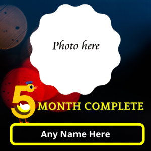 5-Month Completed Baby Photo Frame with Name Customization