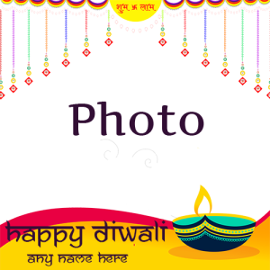 Happy Diwali Wishes Card with Name and Photo Frame Online Editing