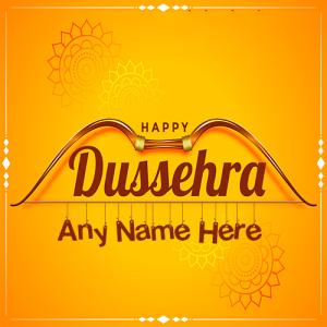 Happy Dussehra Greetings Cards with Name Online Free Editing