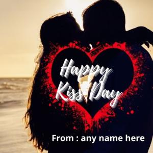 Kiss Day Greeting Card For Loved Ones With Name Editor