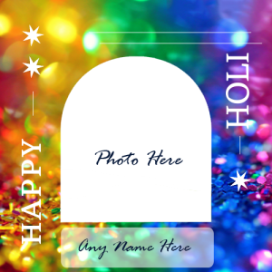 Happy Holi 2025 Wishes Card with Name and Photo Editing