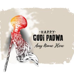 Happy Gudi Padwa Image with Name Customization