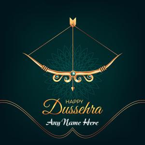 Happy Dussehra 2025 Card with Name Custom Edit Free Download