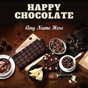 Happy Chocolate Day Greeting Card with Name Custom Edit