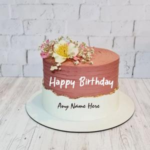 Beautiful Happy Birthday Greeting Cake with Name Custom Edit