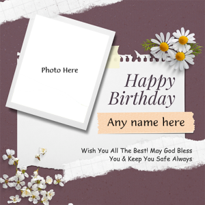 Happy Birthday Card with Name and Photo Custom Edit Option