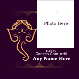 Happy Ganesh Chaturthi 2025 Card with Name and Photo Custom Editor