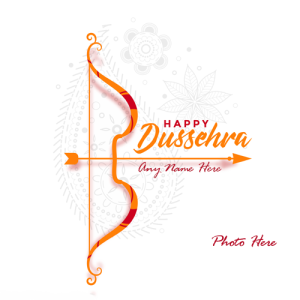 Free Edit Happy Dussehra Wishes Card with Name and Photo Custom Edit