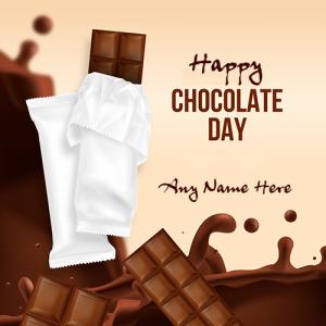 Happy Chocolate Day Wishing Card with Custom Name