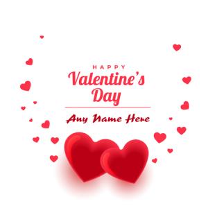 Happy Valentine's Day Wish Card with Name Custom Edit